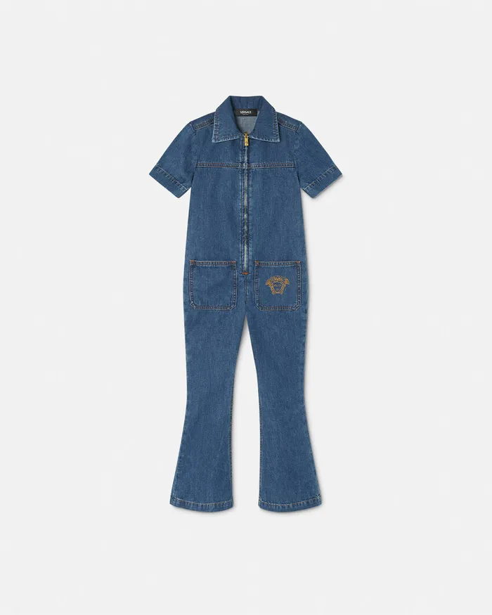 Versace Denim Jumpsuit Blue Kids Denim