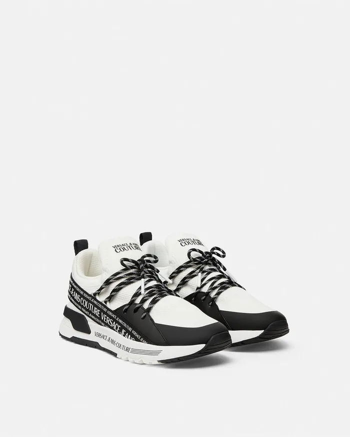 Versace Dynamic Logo Sneakers White Men Jeans Couture