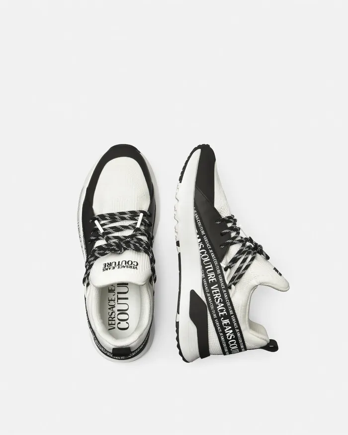 Versace Dynamic Logo Sneakers White Men Jeans Couture