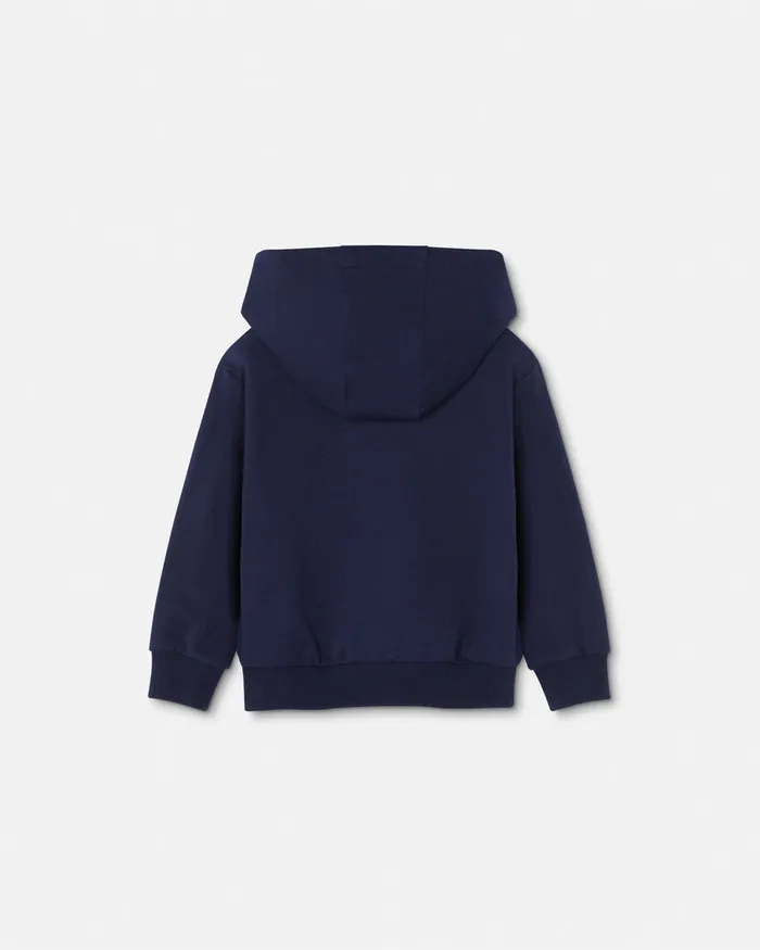 Versace Embroidered Medusa Baby Hoodie Blue Kids Knitwear and Sweatshirts