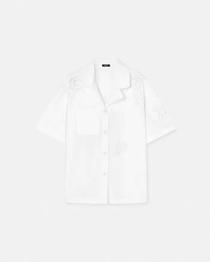 Versace Embroidered Sangallo Shirt White Women Shirts and Tops