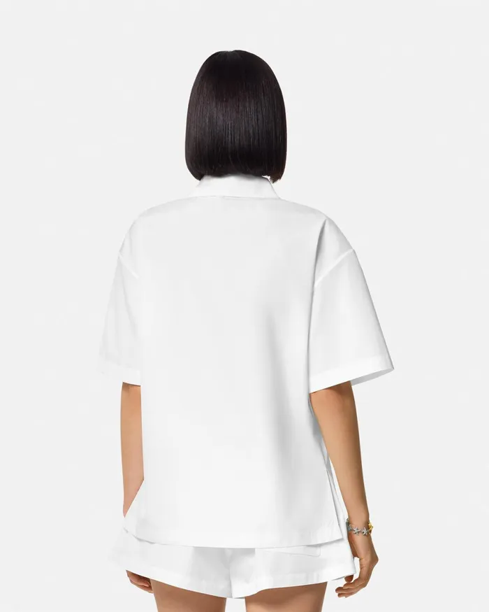 Versace Embroidered Sangallo Shirt White Women Shirts and Tops