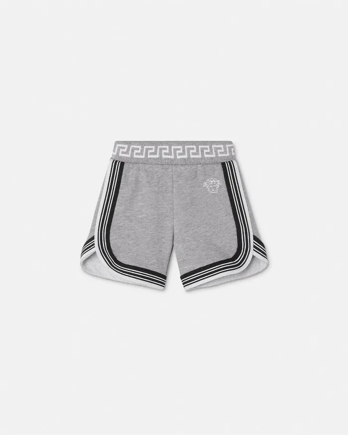 Versace Greca Baby Sweat Shorts Gray Kids Pants