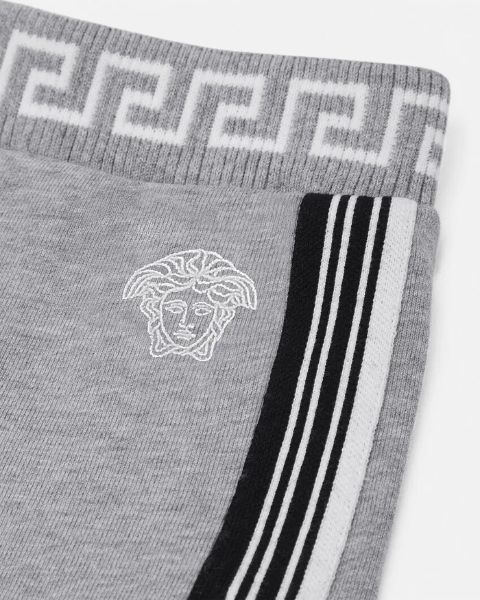 Versace Greca Baby Sweat Shorts Gray Kids Pants
