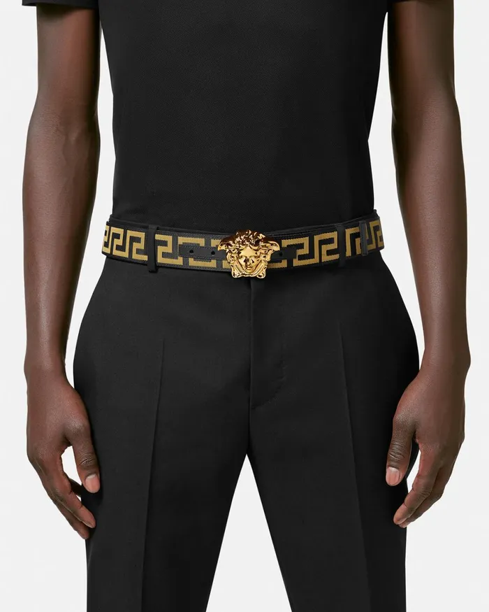 Versace Greca La Medusa Belt 4 Cm Blackgold Men Belts