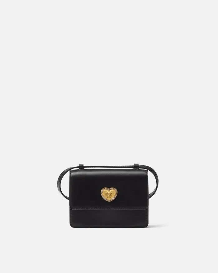 Versace Heart La Medusa Crossbody Bag Blackgold Kids Bags and Accessories