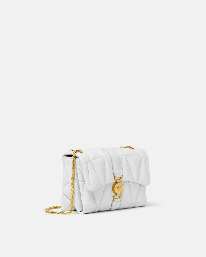 Versace Kleio Quilted Shoulder Bag White Women Shoulder and Crossbody