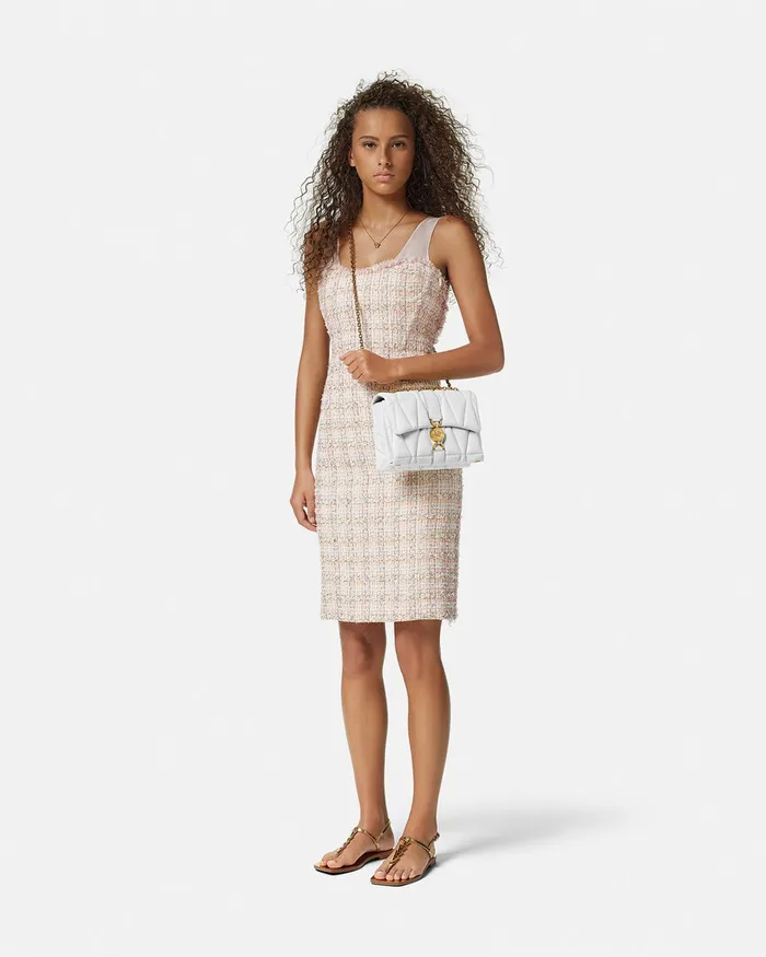 Versace Kleio Quilted Shoulder Bag White Women Shoulder and Crossbody