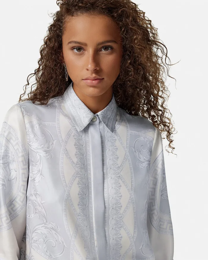 Versace La Coupe Des Dieux Silk Shirt Print Women Shirts and Tops