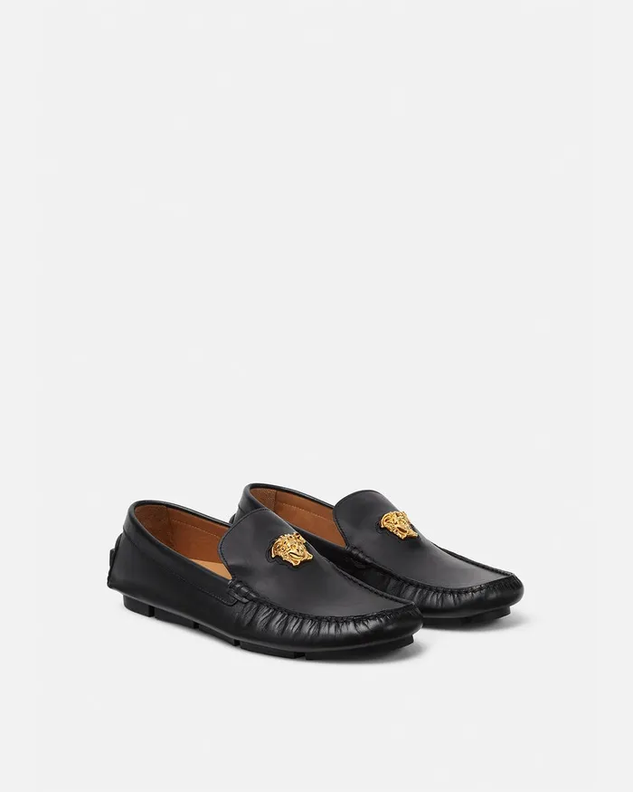 Versace La Medusa Driver Shoes Blackgold Men Drivers