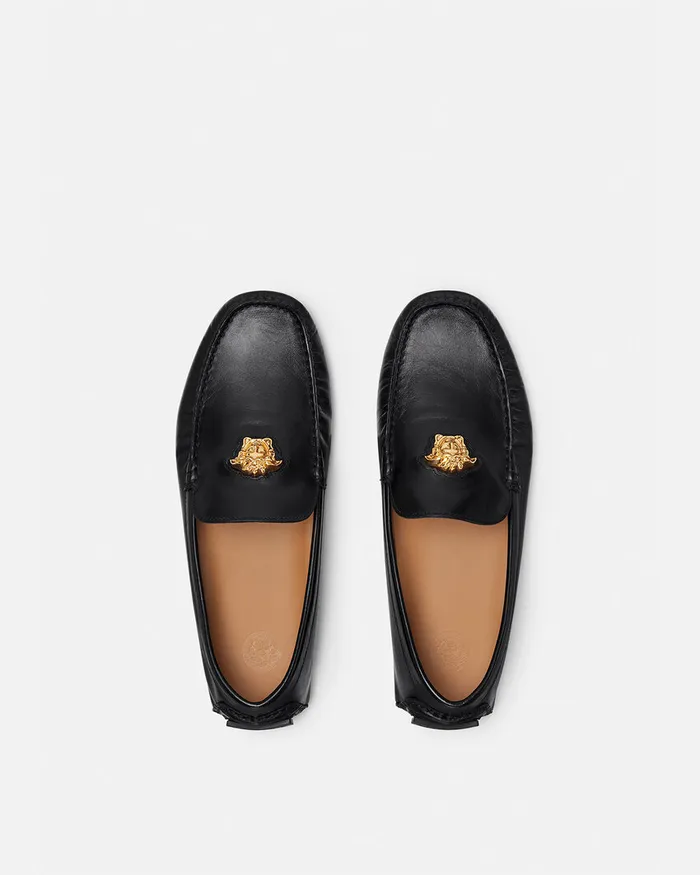 Versace La Medusa Driver Shoes Blackgold Men Drivers