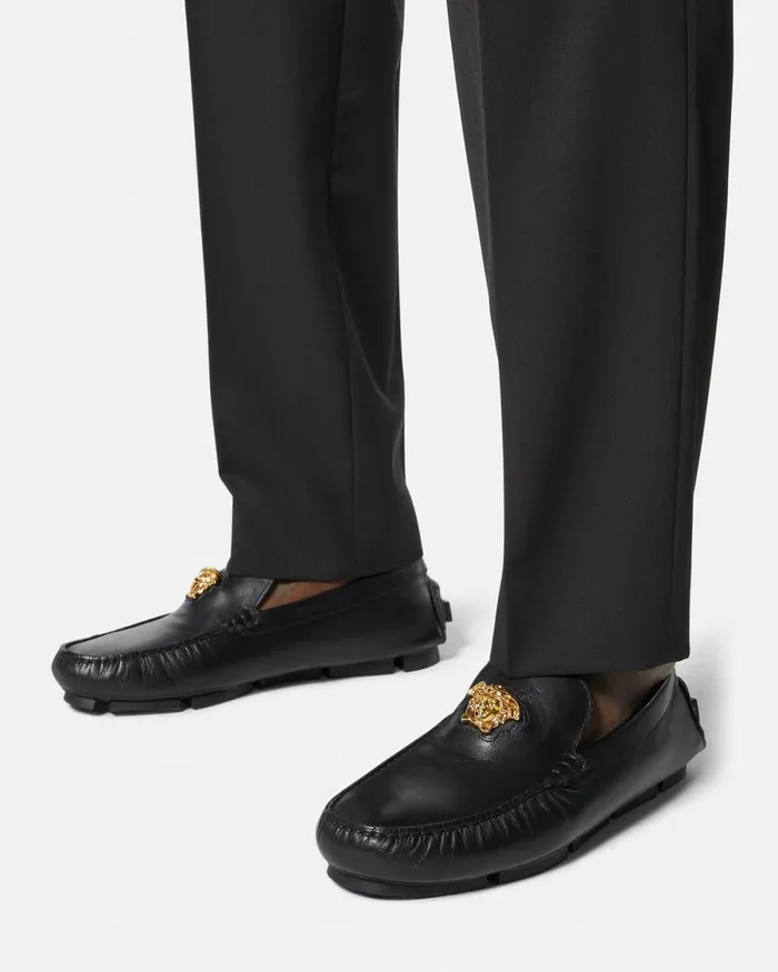 Versace La Medusa Driver Shoes Blackgold Men Drivers
