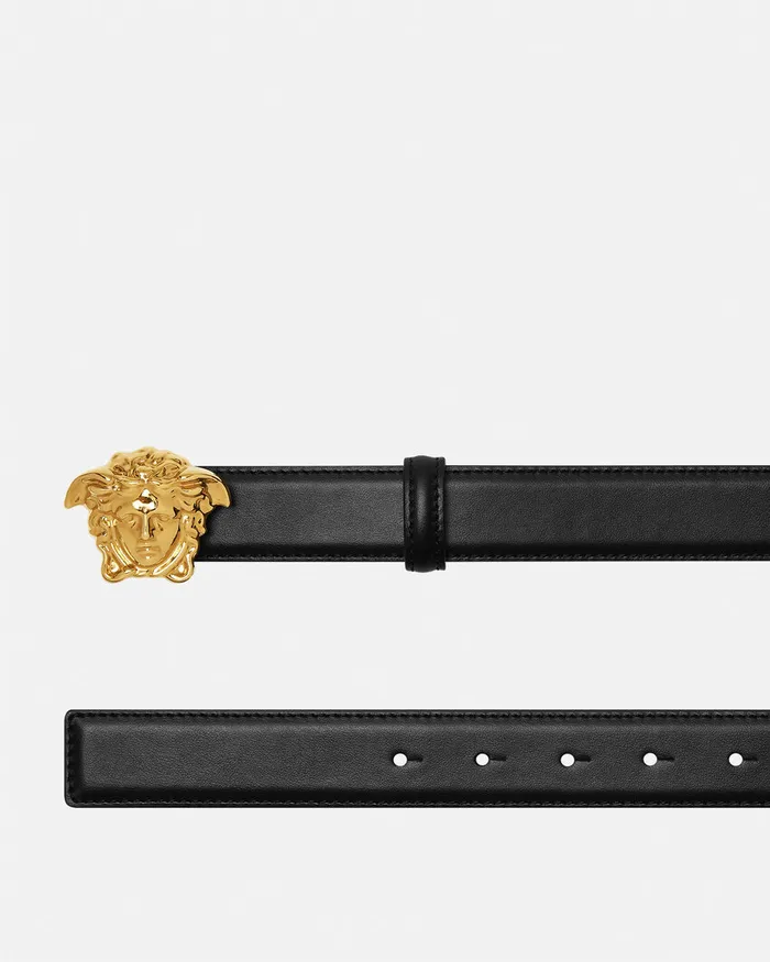 Versace La Medusa Leather Belt 3 Cm Black Men Belts