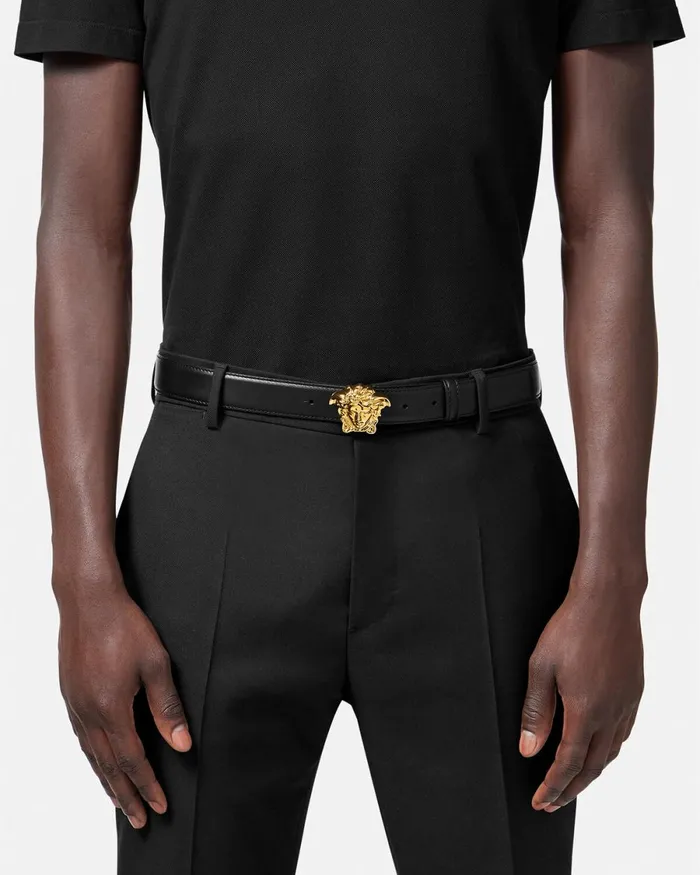 Versace La Medusa Leather Belt 3 Cm Black Men Belts