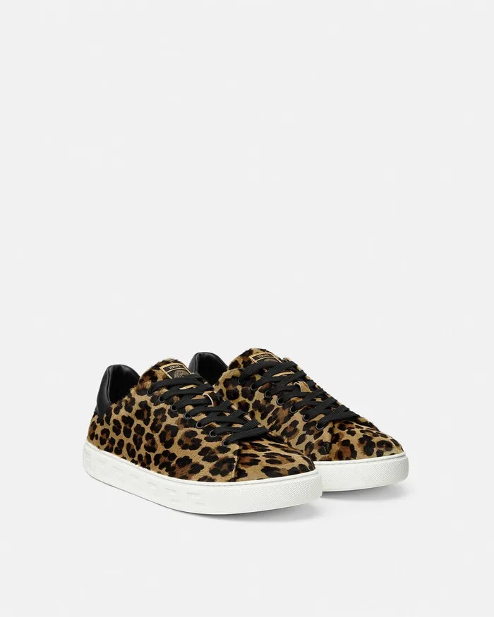 Versace Leopard Greca Sneakers Animalier Men Sneakers