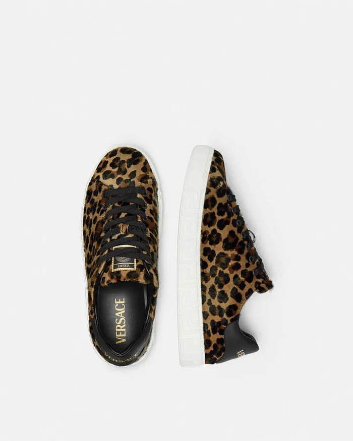 Versace Leopard Greca Sneakers Animalier Men Sneakers