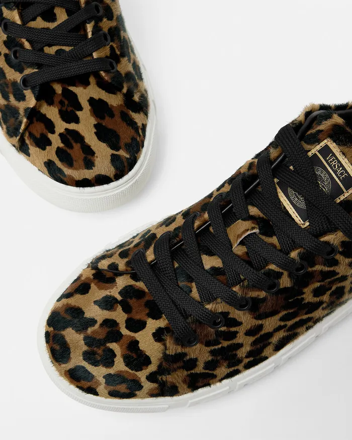 Versace Leopard Greca Sneakers Animalier Men Sneakers