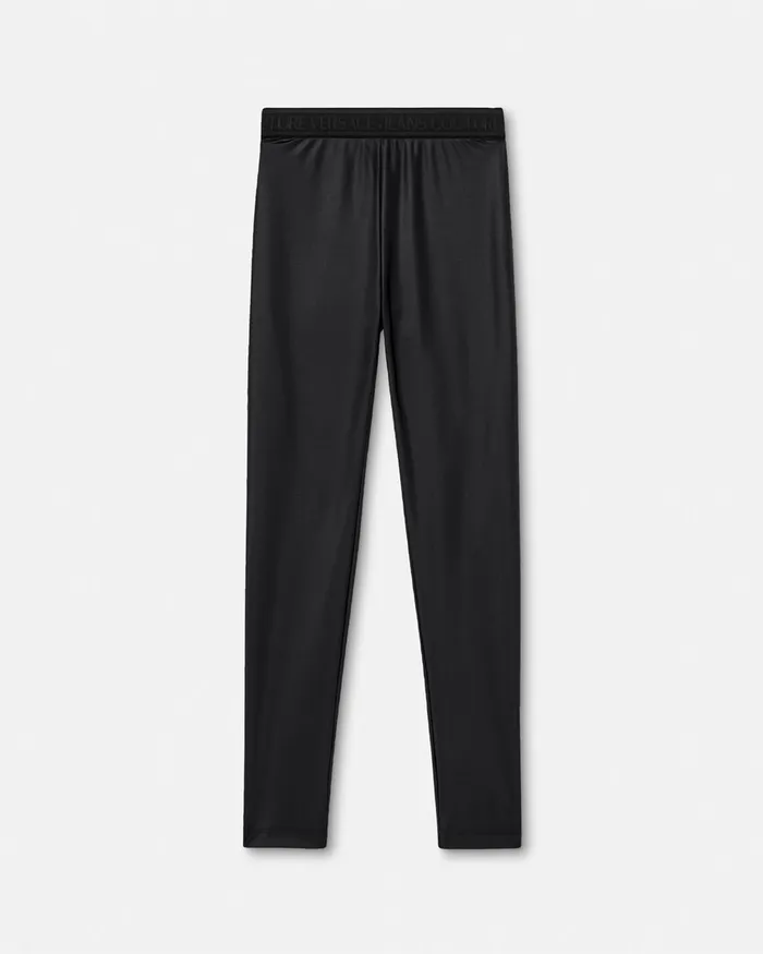 Versace Logo Leggings Blackprint Women Jeans Couture