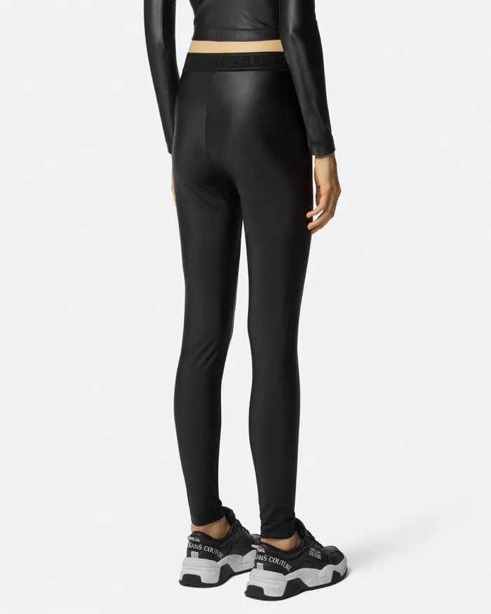 Versace Logo Leggings Blackprint Women Jeans Couture