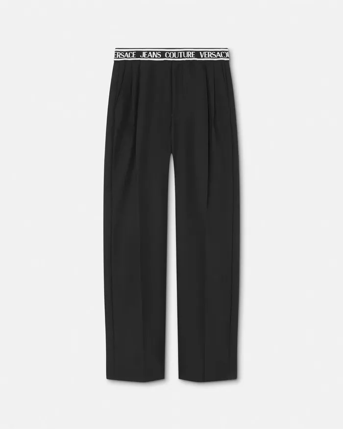 Versace Logo Pants Blackprint Men Jeans Couture