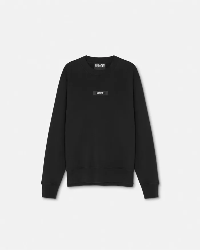 Versace Logo RegularFit Sweatshirt Blackprint Men Jeans Couture