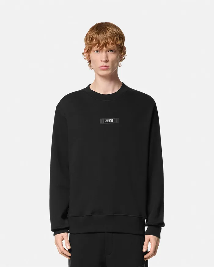Versace Logo RegularFit Sweatshirt Blackprint Men Jeans Couture