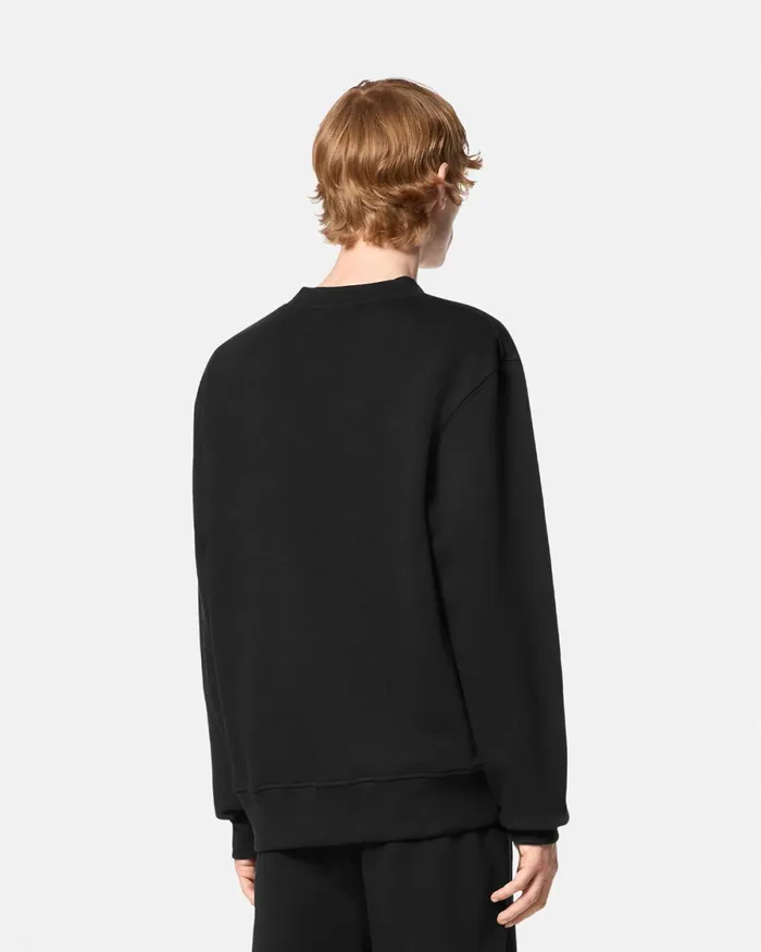 Versace Logo RegularFit Sweatshirt Blackprint Men Jeans Couture