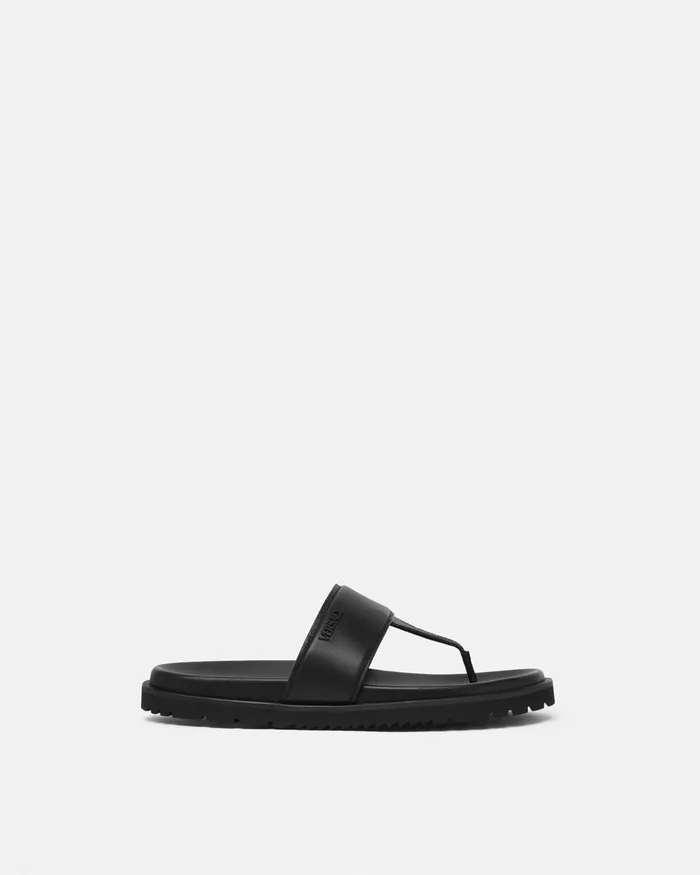 Versace Logo Sandals Black Men Sandals and Slides