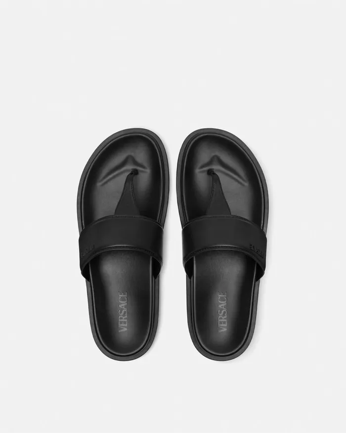 Versace Logo Sandals Black Men Sandals and Slides