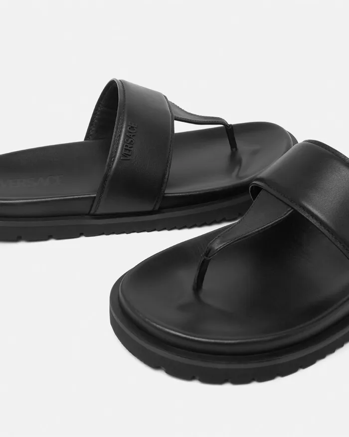 Versace Logo Sandals Black Men Sandals and Slides