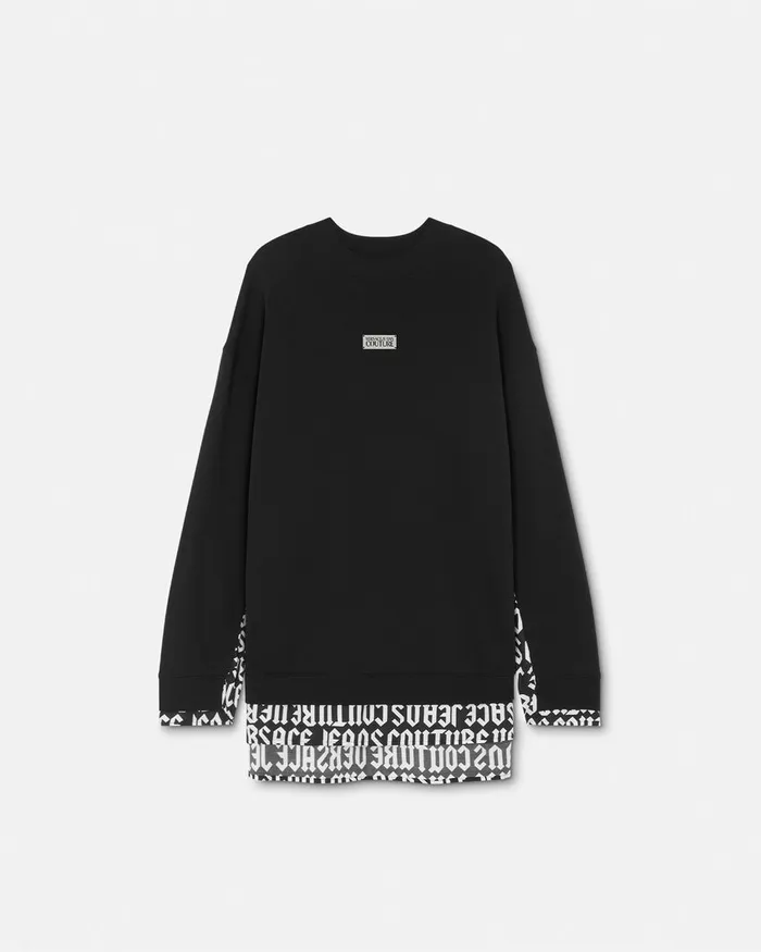 Versace Logomania LooseFit Sweatshirt Blackprint Men Jeans Couture