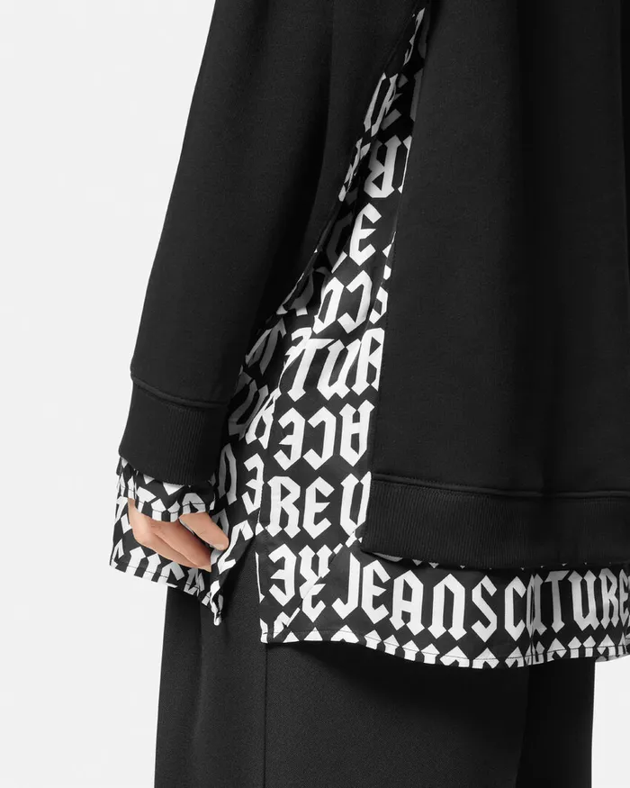 Versace Logomania LooseFit Sweatshirt Blackprint Men Jeans Couture