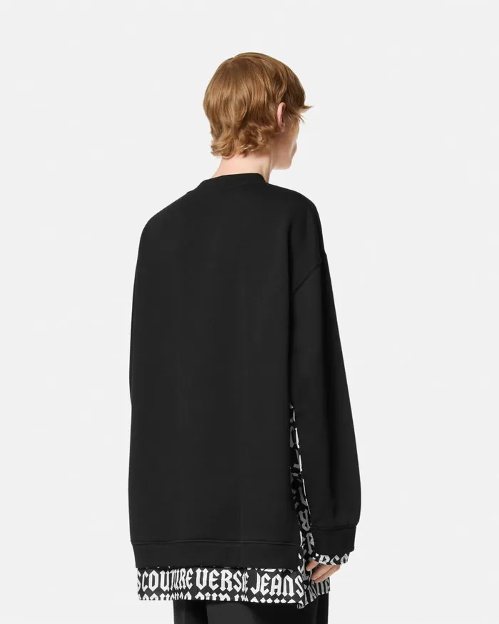 Versace Logomania LooseFit Sweatshirt Blackprint Men Jeans Couture
