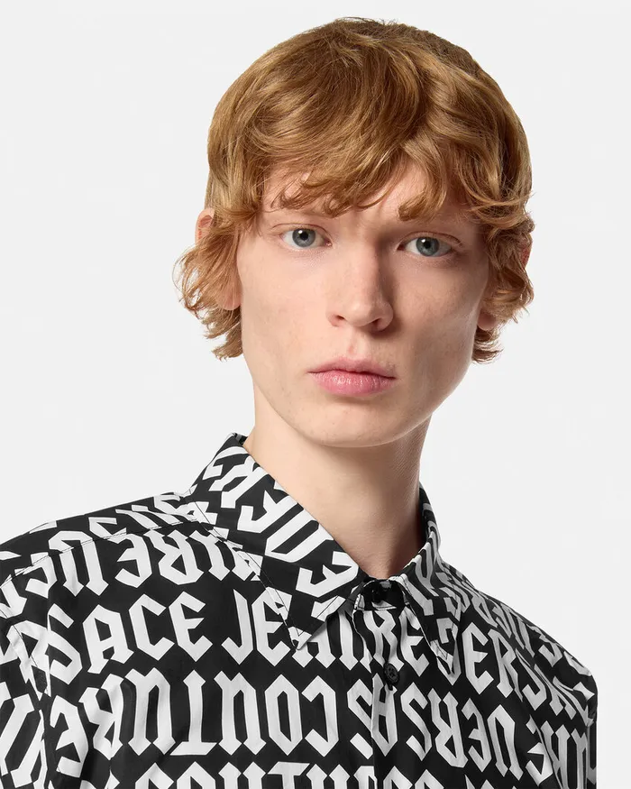 Versace Logomania RegularFit Shirt Blackprint Men Jeans Couture