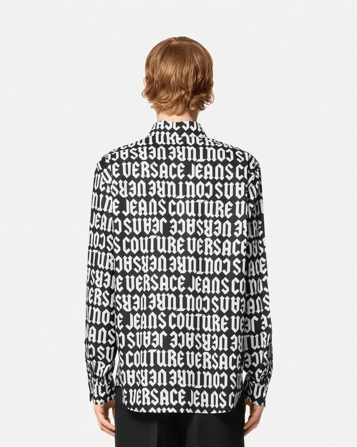 Versace Logomania RegularFit Shirt Blackprint Men Jeans Couture