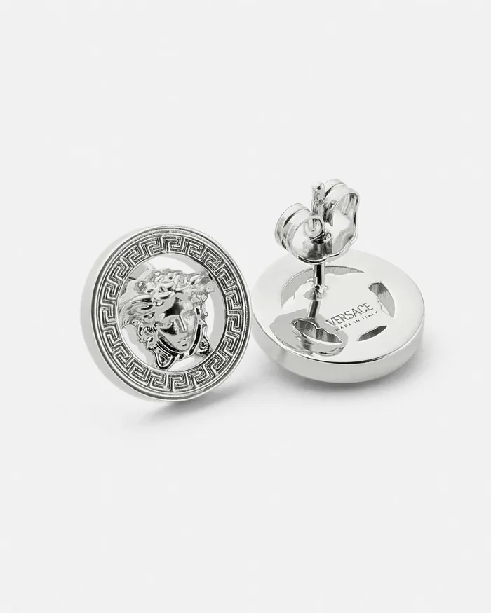 Versace Medusa 03995 Stud Earrings Silver WomenMen Earrings