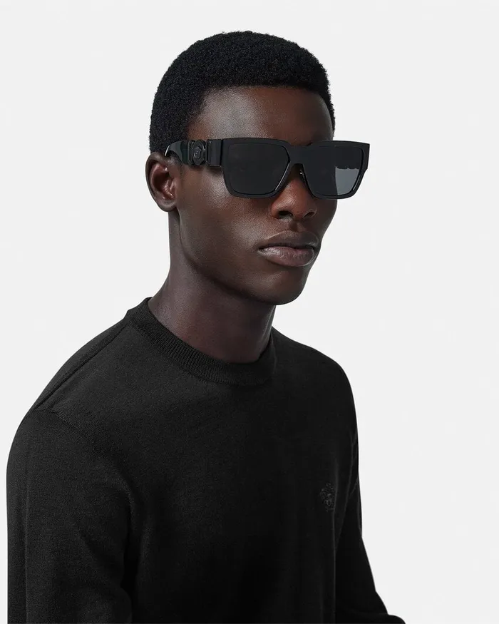 Versace Medusa Biggie Additional Fit Sunglasses Black Men Sunglasses