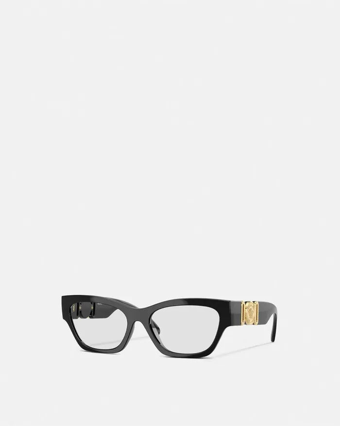 Versace Medusa Biggie CatEye Glasses Blackgold Women Eyeglass Frames