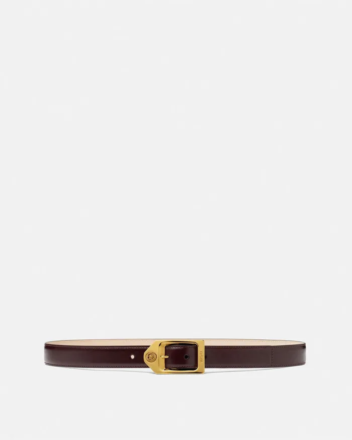 Versace Medusa Biggie Leather Belt 12034 Browngold Men Belts