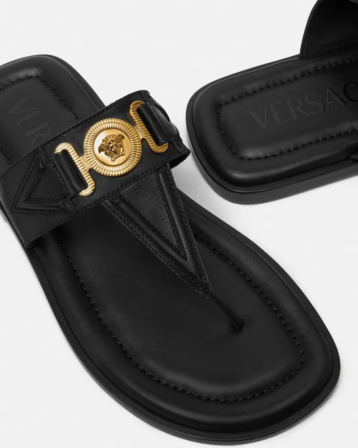 Versace Medusa Biggie Sandals Blackgold Men Sandals and Slides