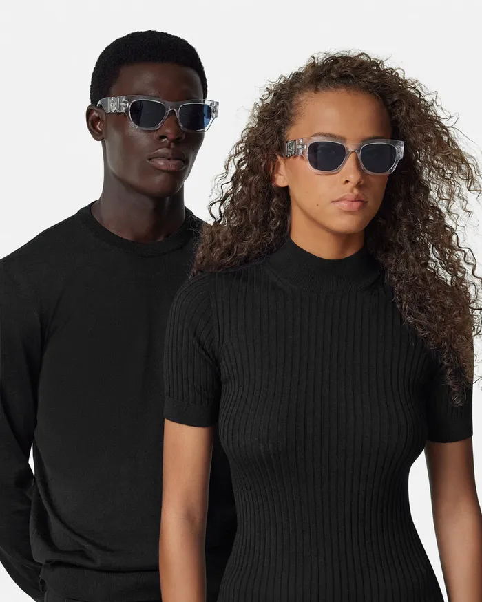 Versace Medusa Biggie Sunglasses Transparent WomenMen Sunglasses