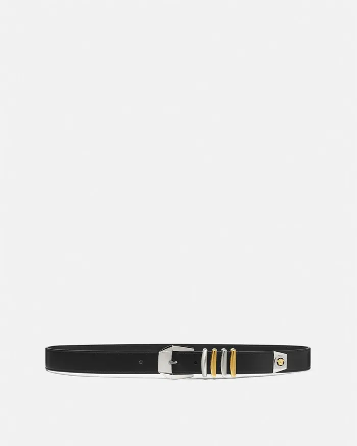 Versace Medusa Heritage Leather Belt 3 Cm Black Men Belts