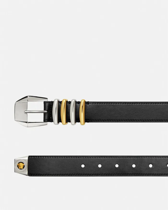 Versace Medusa Heritage Leather Belt 3 Cm Black Men Belts