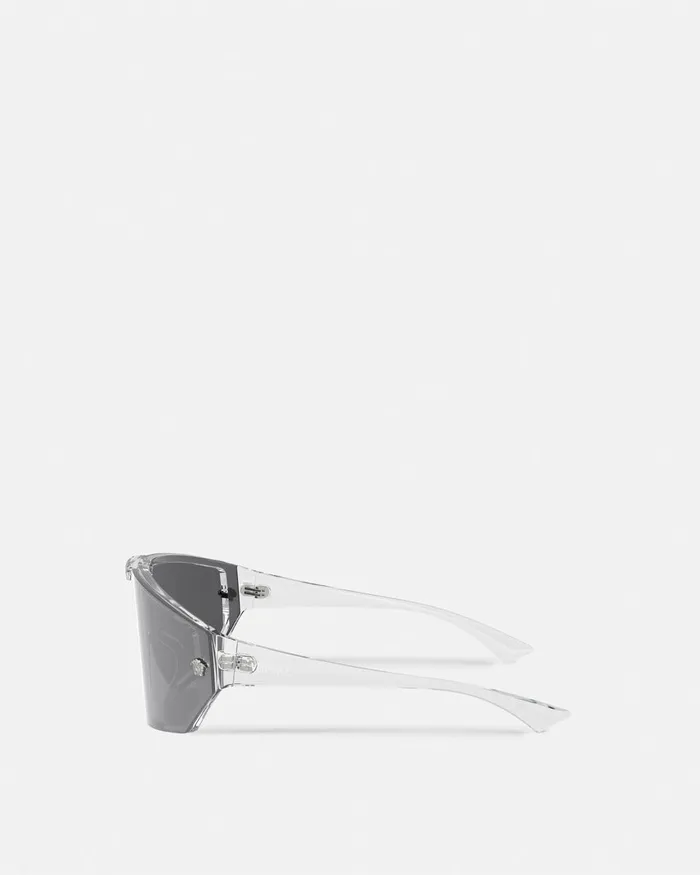 Versace Medusa Horizon Maxi Sunglasses Transparent WomenMen Sunglasses