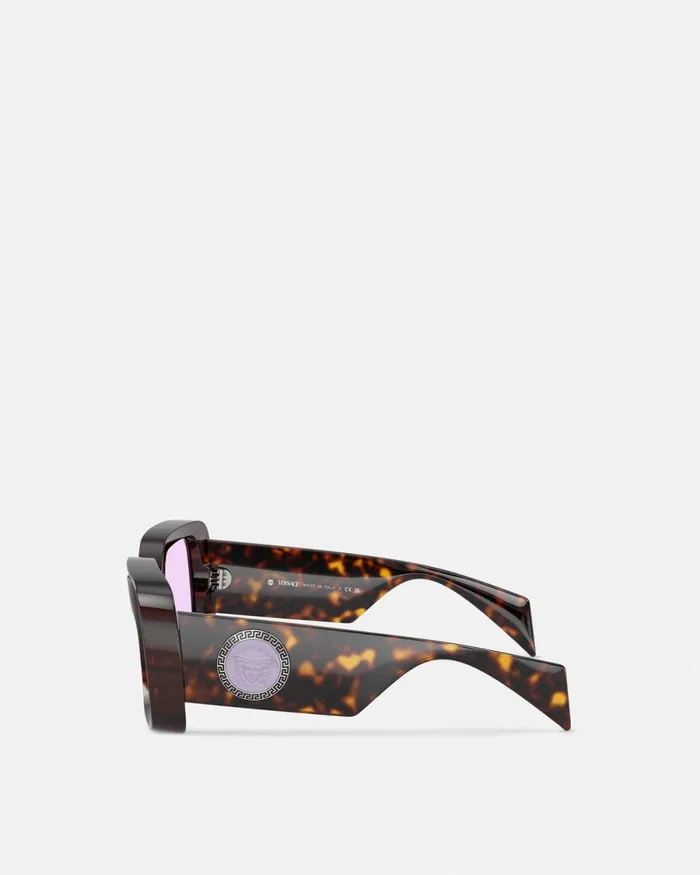 Versace Medusa Medallion Sunglasses Havana WomenMen Sunglasses