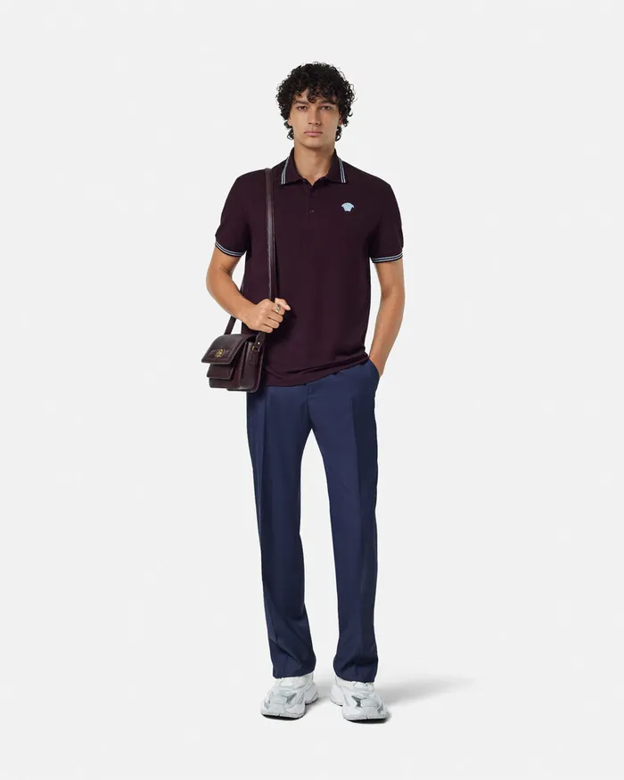 Versace Medusa Polo Shirt Brown Men TShirts and Polos