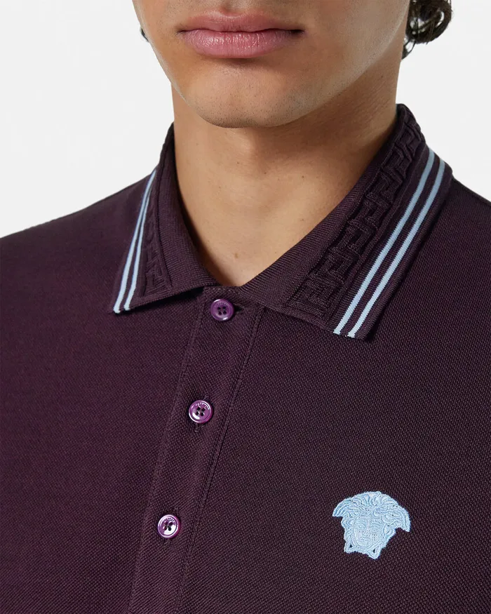 Versace Medusa Polo Shirt Brown Men TShirts and Polos