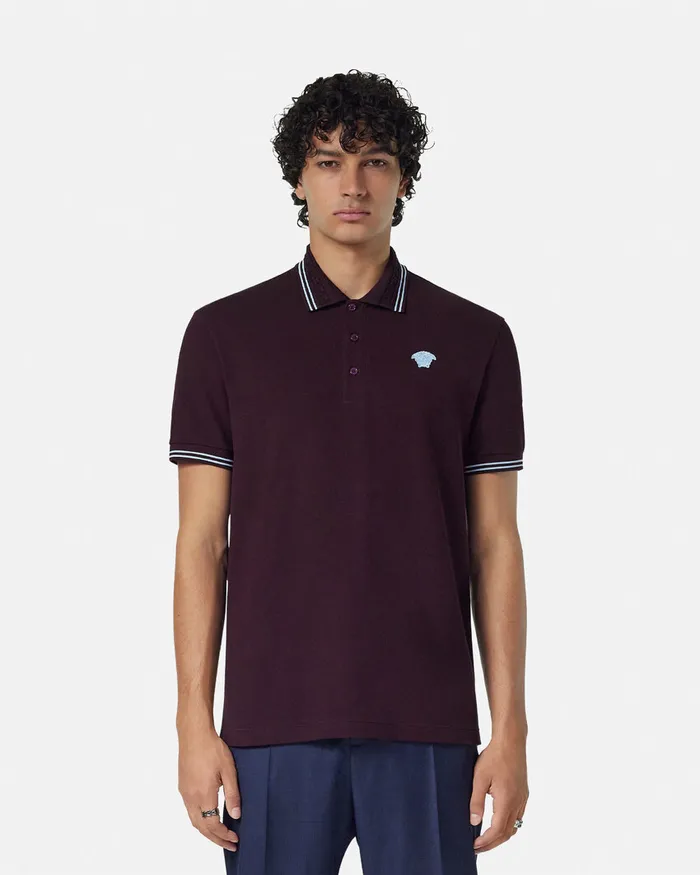 Versace Medusa Polo Shirt Brown Men TShirts and Polos