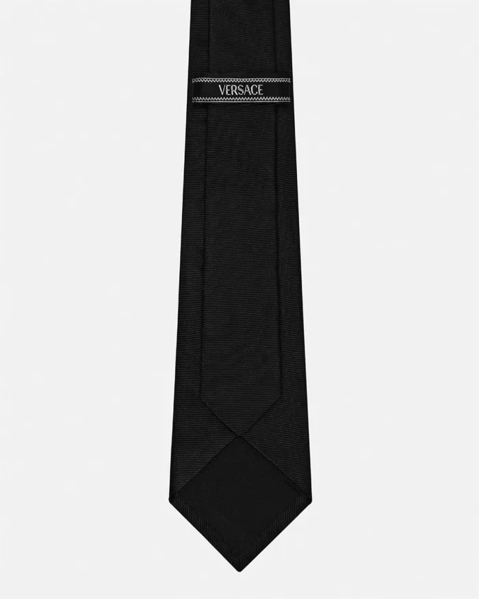 Versace Medusa Silk Tie Black Men Soft Accessories