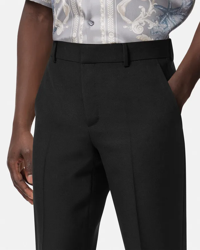 Versace MohairBlend Formal Pants Black Men Pants and Shorts